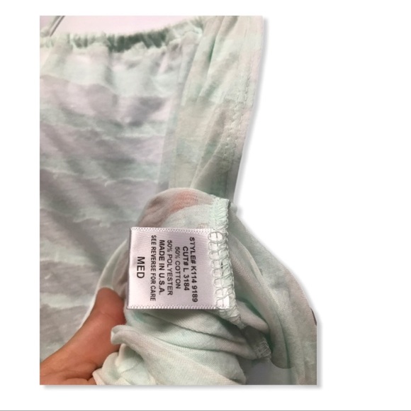 LF Mint Striped Sheer Open Back Halter Top | Size M - Picture 9 of 9